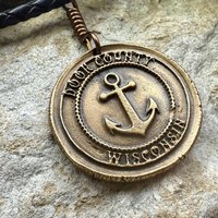 Door County Wisconsin, Anchor Charm, Bronze Pendant, Celtic Spirals, Nautical Sailing, Protection Guidance Talisman, Great Lakes, Journey