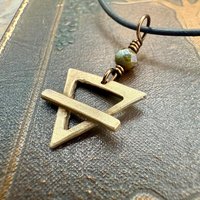 Earth Element Symbol, Bronze Elemental Signs, Pagan Gift, Astrological Signs, Taurus, Virgo, Capricorn, Winter, North, Triangle Symbols