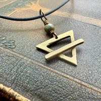 Earth Element Symbol, Bronze Elemental Signs, Pagan Gift, Astrological Signs, Taurus, Virgo, Capricorn, Winter, North, Triangle Symbols