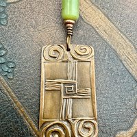 Saint Brigid's Cross, Copper & Connemara Marble Pendant, Irish Celtic Jewelry, Brigit Bridget, St Brigid of Kildare, Irish Cross, Imbolc