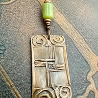 Saint Brigid's Cross, Copper & Connemara Marble Pendant, Irish Celtic Jewelry, Brigit Bridget, St Brigid of Kildare, Irish Cross, Imbolc