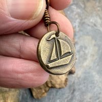 Sailboat Charm, Bronze Pendant, Door County, WI, Nautical Sailing, Protection Guidance Talisman, Great Lakes, Journey