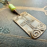 Saint Brigid's Cross, Copper & Connemara Marble Pendant, Irish Celtic Jewelry, Brigit Bridget, St Brigid of Kildare, Irish Cross, Imbolc