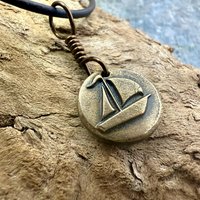 Sailboat Charm, Bronze Pendant, Door County, WI, Nautical Sailing, Protection Guidance Talisman, Great Lakes, Journey