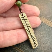 Anam Cara Ogham Necklace, Soul Friend, Bronze Bar Charm, Connemara Marble, Irish Celtic, Soul Mate, Gifts of Love, Irish Gaelic, Best Friend