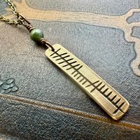 Anam Cara Ogham Necklace, Soul Friend, Bronze Bar Charm, Connemara Marble, Irish Celtic, Soul Mate, Gifts of Love, Irish Gaelic, Best Friend