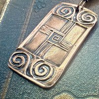 Saint Brigid's Cross, Copper & Connemara Marble Pendant, Irish Celtic Jewelry, Brigit Bridget, St Brigid of Kildare, Irish Cross, Imbolc