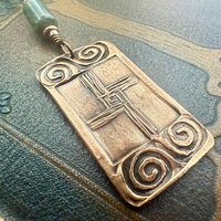 Saint Brigid's Cross, Copper & Connemara Marble Pendant, Irish Celtic Jewelry, Brigit Bridget, St Brigid of Kildare, Irish Cross, Imbolc