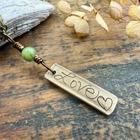 Love Ogham Bronze Charm, Grá Irish Love, Irish Gaelic, 8th Wedding Anniversary, Irish Celtic Jewelry, Celtic Witch, Pagan Love, Hand Carved
