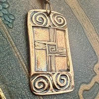 Saint Brigid's Cross, Copper & Connemara Marble Pendant, Irish Celtic Jewelry, Brigit Bridget, St Brigid of Kildare, Irish Cross, Imbolc