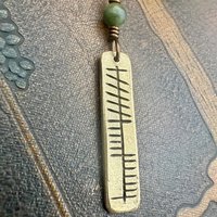 Anam Cara Ogham Necklace, Soul Friend, Bronze Bar Charm, Connemara Marble, Irish Celtic, Soul Mate, Gifts of Love, Irish Gaelic, Best Friend