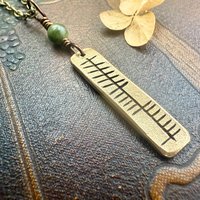 Anam Cara Ogham Necklace, Soul Friend, Bronze Bar Charm, Connemara Marble, Irish Celtic, Soul Mate, Gifts of Love, Irish Gaelic, Best Friend