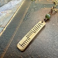 Anam Cara Ogham Necklace, Soul Friend, Bronze Bar Charm, Connemara Marble, Irish Celtic, Soul Mate, Gifts of Love, Irish Gaelic, Best Friend