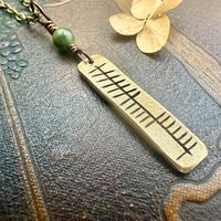 Anam Cara Ogham Necklace, Soul Friend, Bronze Bar Charm, Connemara Marble, Irish Celtic, Soul Mate, Gifts of Love, Irish Gaelic, Best Friend