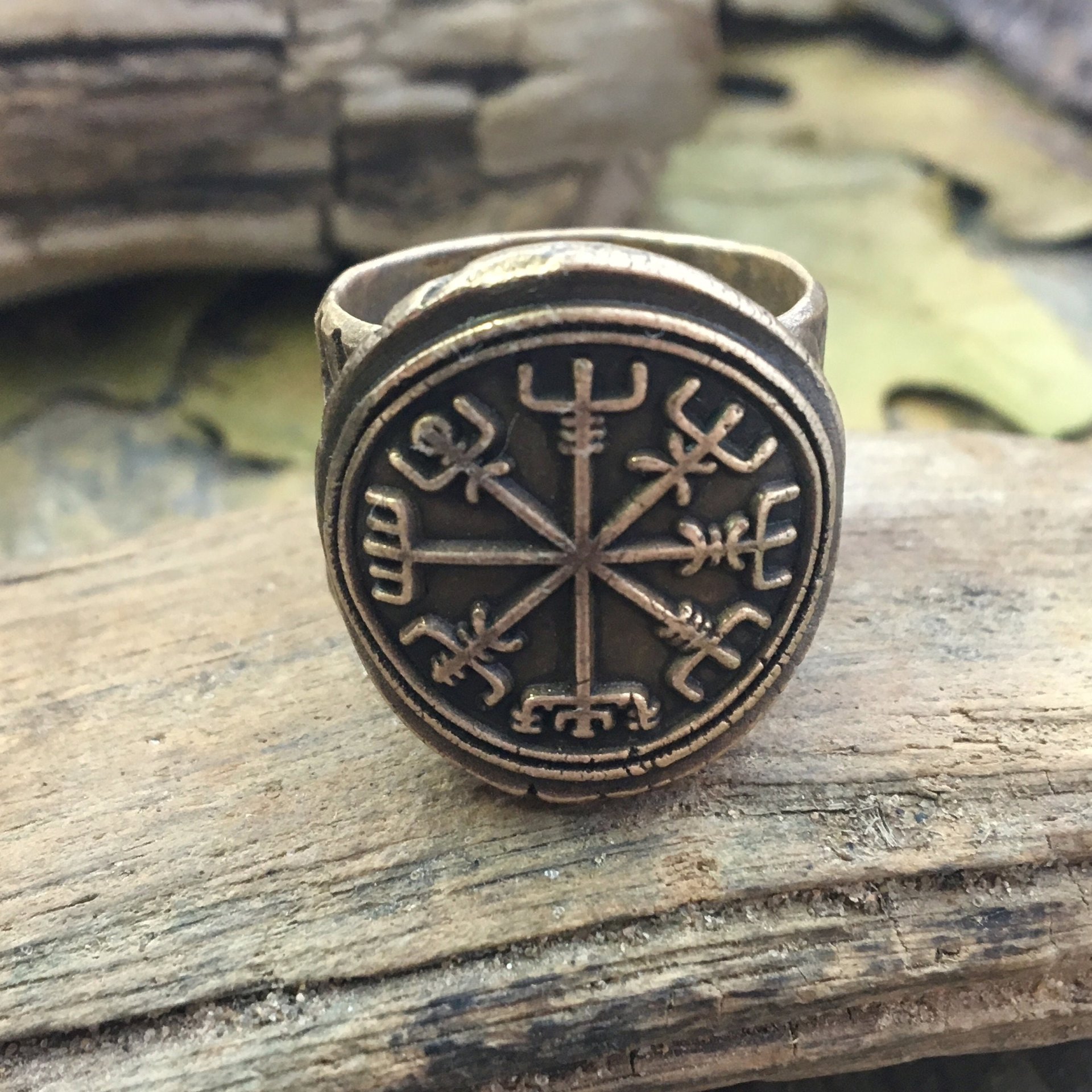 Vegvisir Ring, Viking Shield Ring, Spiral Band Ring, Men's Jewelry, Norse Nordic, Rune Jewelry, Ring for Men, Viking Compass, Icelandic, Art