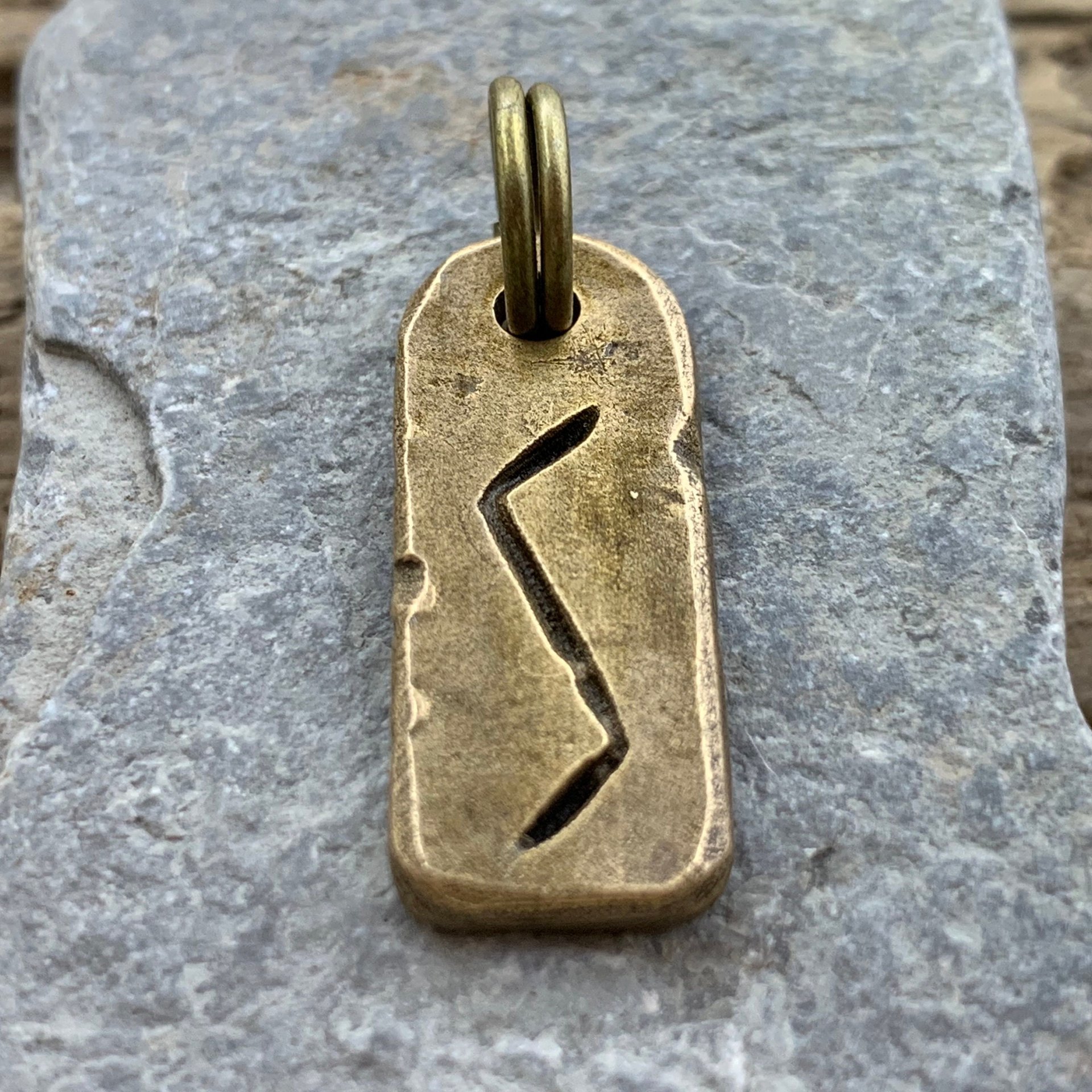 Sowilo Rune, Bronze Rune Pendant, Viking Jewelry, Viking Runes, Men's Rune Jewelry, Rune Jewelry, Nordic Jewelry, Elder Futhark, Sowilo Rune