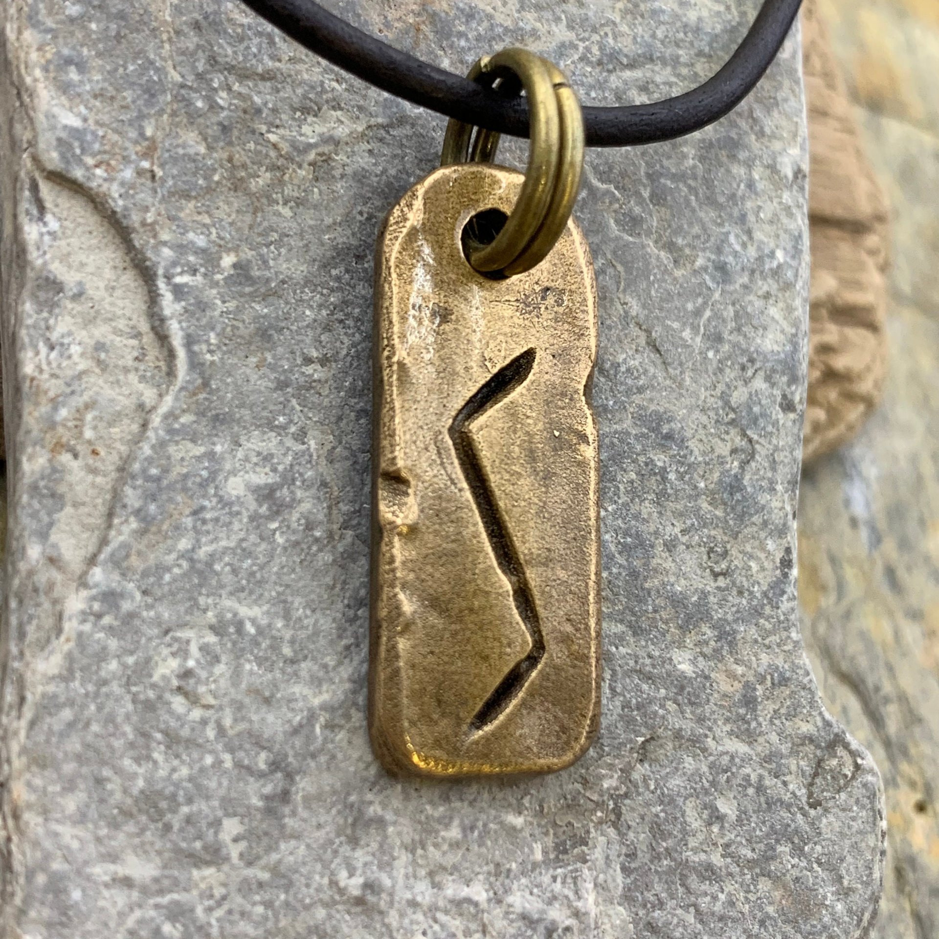 Sowilo Rune, Bronze Rune Pendant, Viking Jewelry, Viking Runes, Men's Rune Jewelry, Rune Jewelry, Nordic Jewelry, Elder Futhark, Sowilo Rune