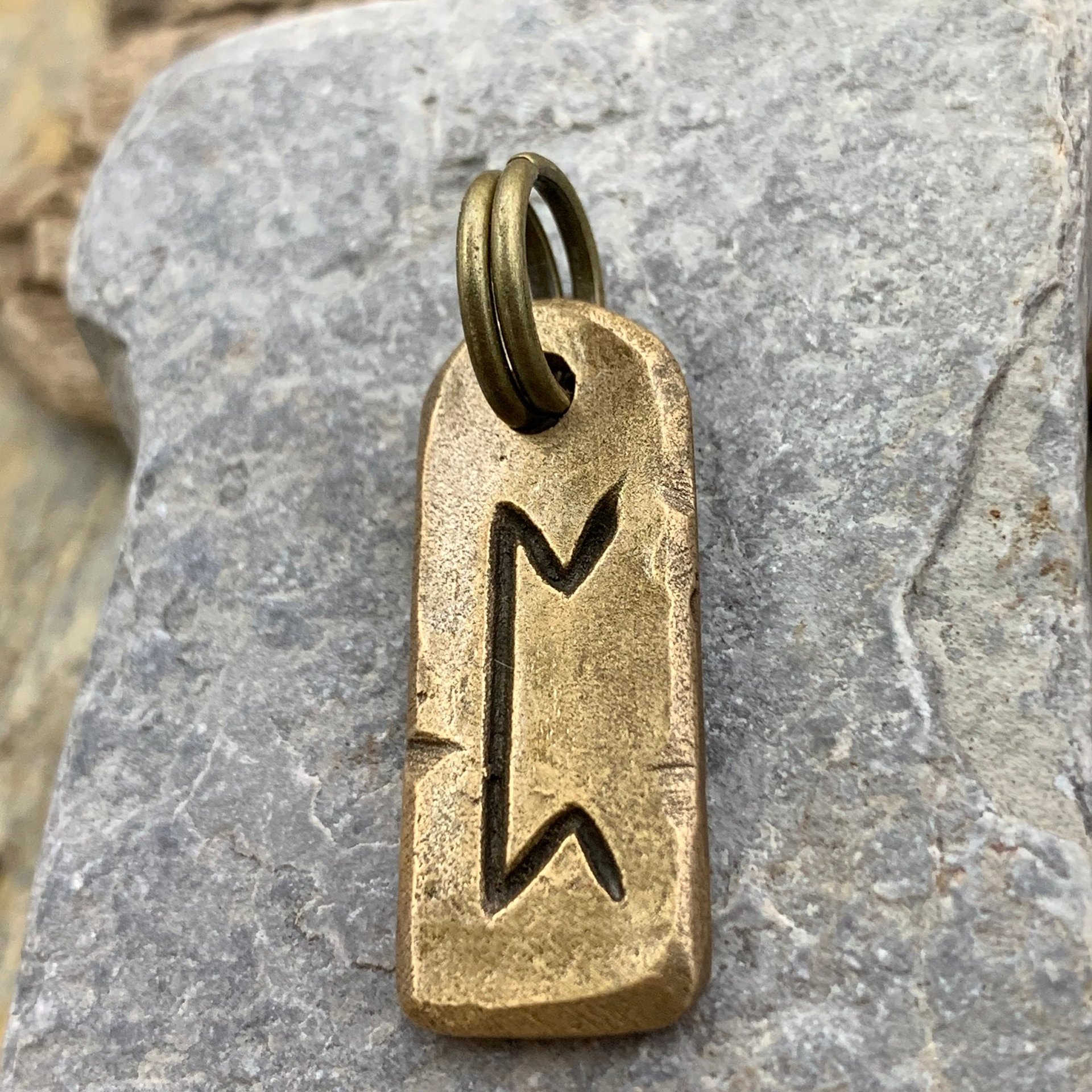 Perthro Rune, Nordic Runes, Bronze Rune Pendant, Viking Runes, Rune Charms, Rune Jewelry, Nordic Jewelry, Elder Futhark, Viking Jewelry