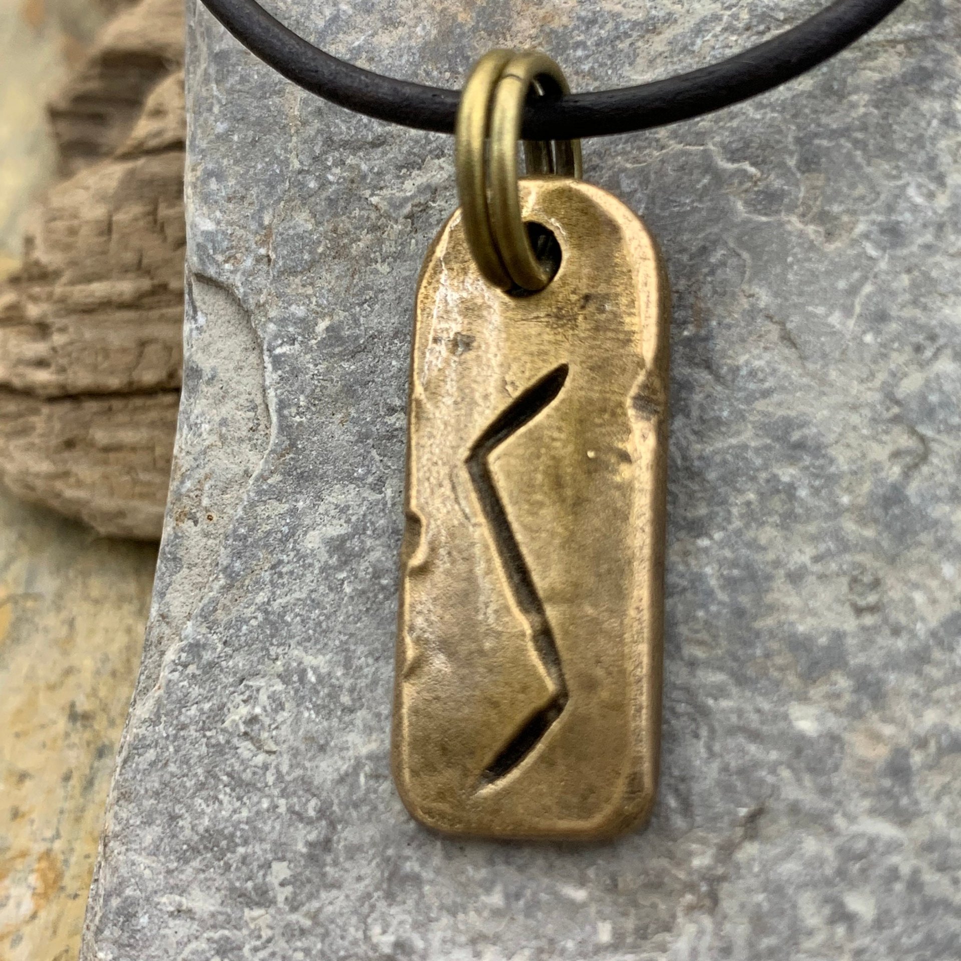 Sowilo Rune, Bronze Rune Pendant, Viking Jewelry, Viking Runes, Men's Rune Jewelry, Rune Jewelry, Nordic Jewelry, Elder Futhark, Sowilo Rune
