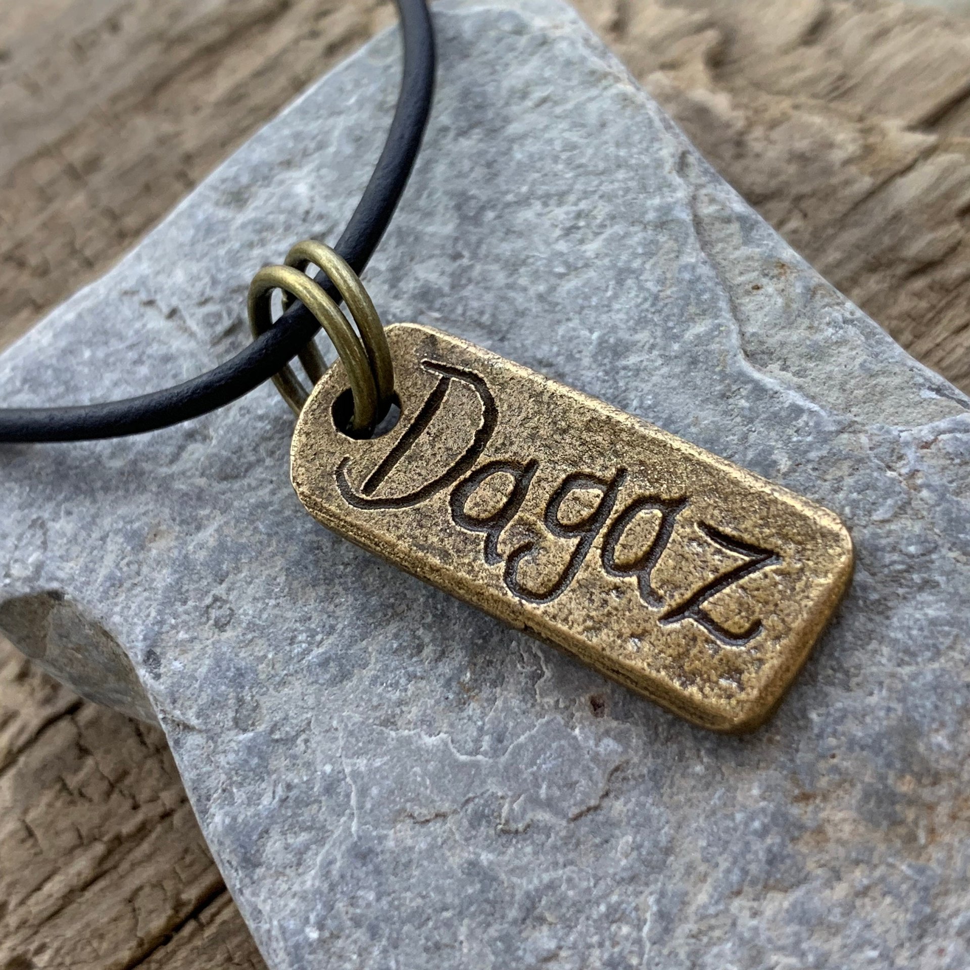 Dagaz Rune, Bronze Rune Charm, Hand Carved, Viking Norse Jewelry, Men Women, Elder Futhark, Norse Pendant Necklace, Ancient Pagan Symbols