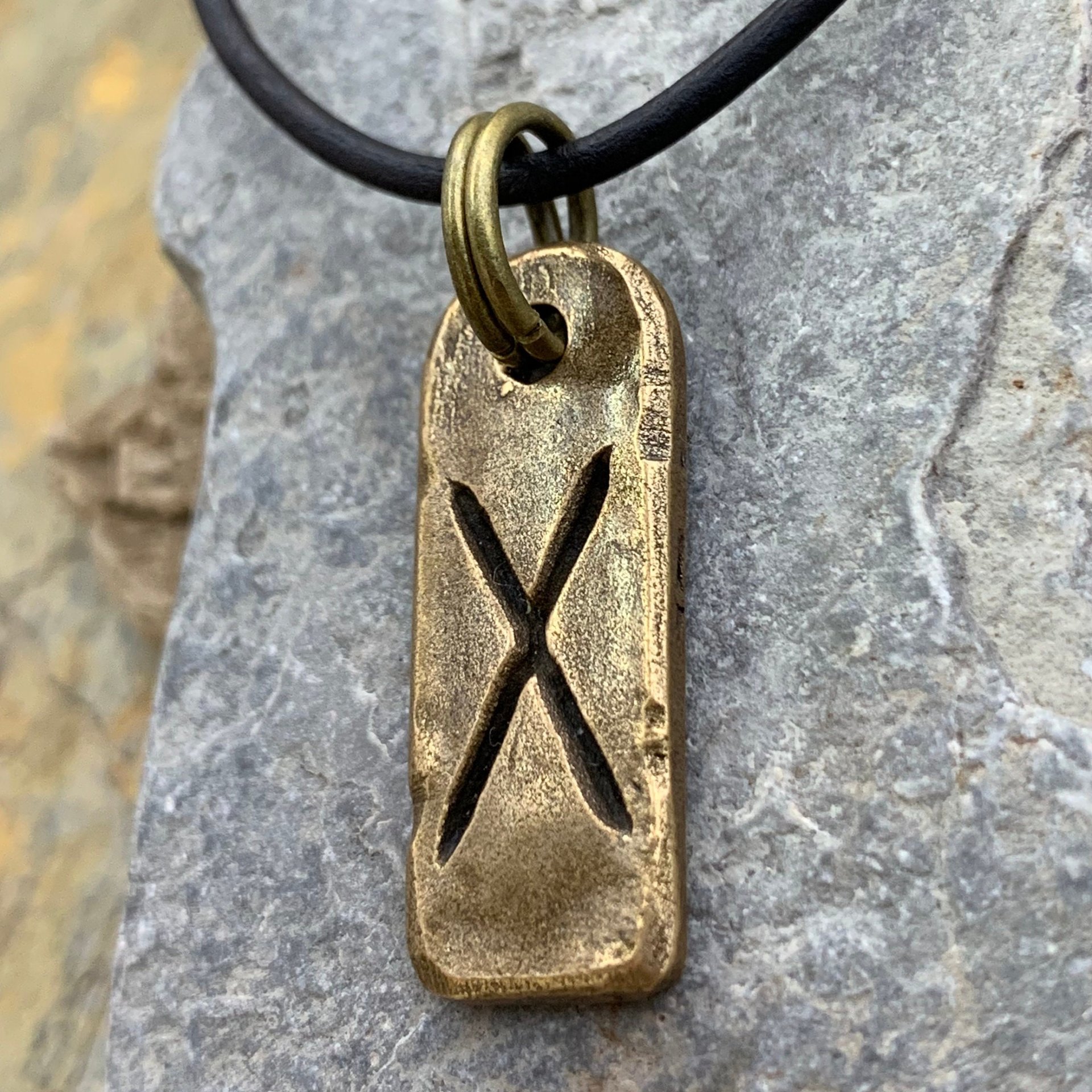Gebo Rune, Bronze Rune Pendant, Viking Jewelry, Viking Runes, Men's Rune Jewelry, Rune Jewelry, Nordic Jewelry, Elder Futhark, Nordic Gebo