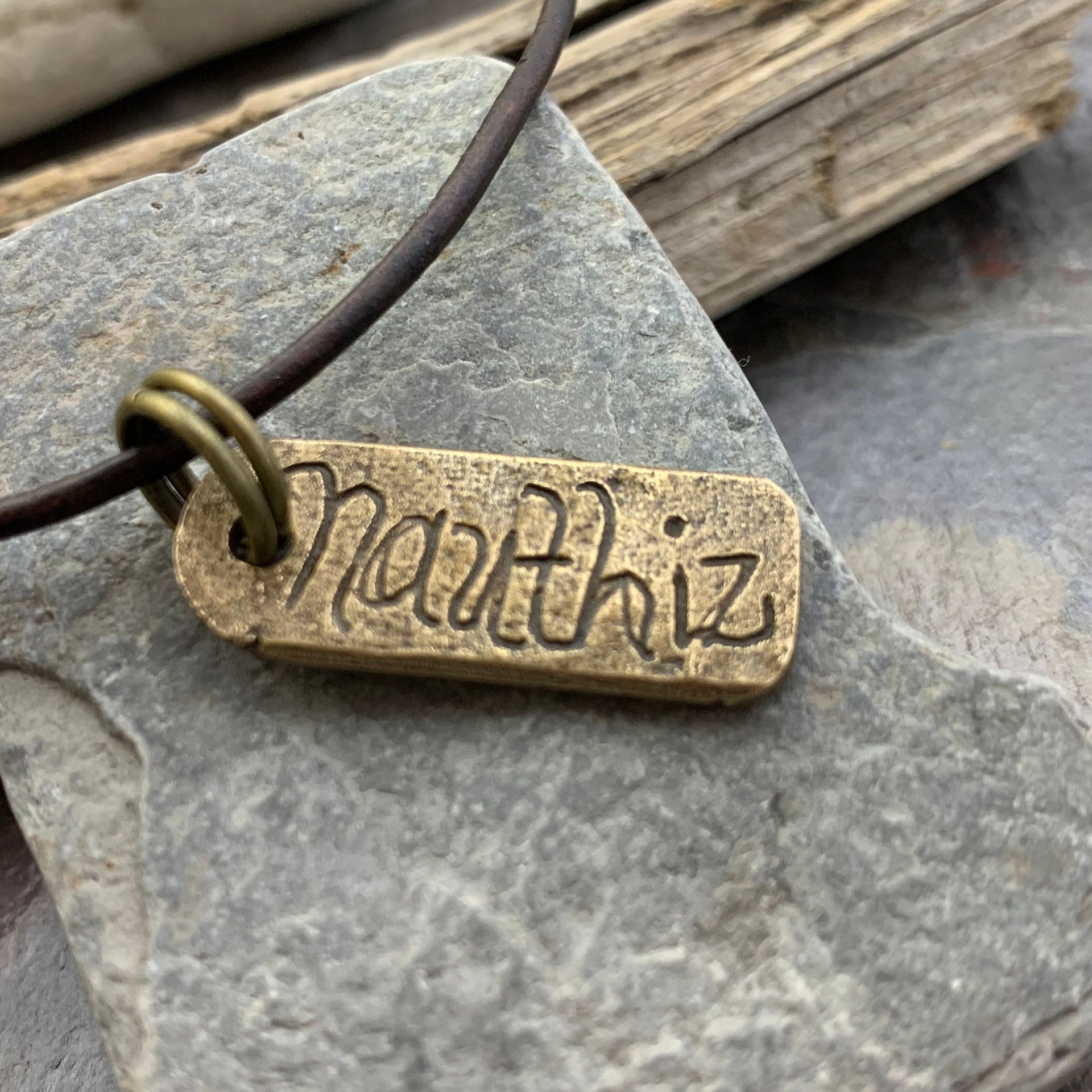 Nauthiz Rune, Bronze Charm, Men's Rune Jewelry, Nauthiz Nordic Rune, Elder Futhark, Viking Jewelry, Hand Carved, Soul Harbor Jewelry