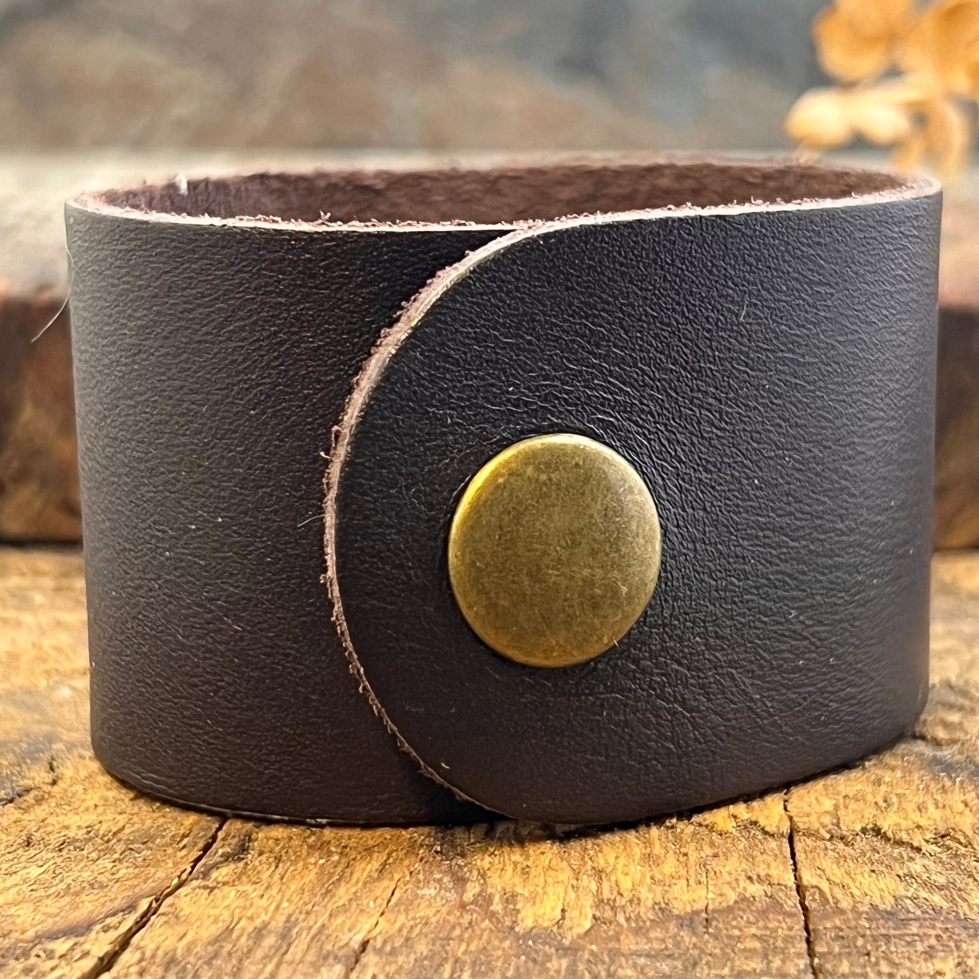 Tree of Life, Copper & Leather Cuff Bracelet, Unisex Jewelry, Hand Carved, Brown Leather Adjustable Cuff, Size 6.75-8, Earthy Rustic Jewelry