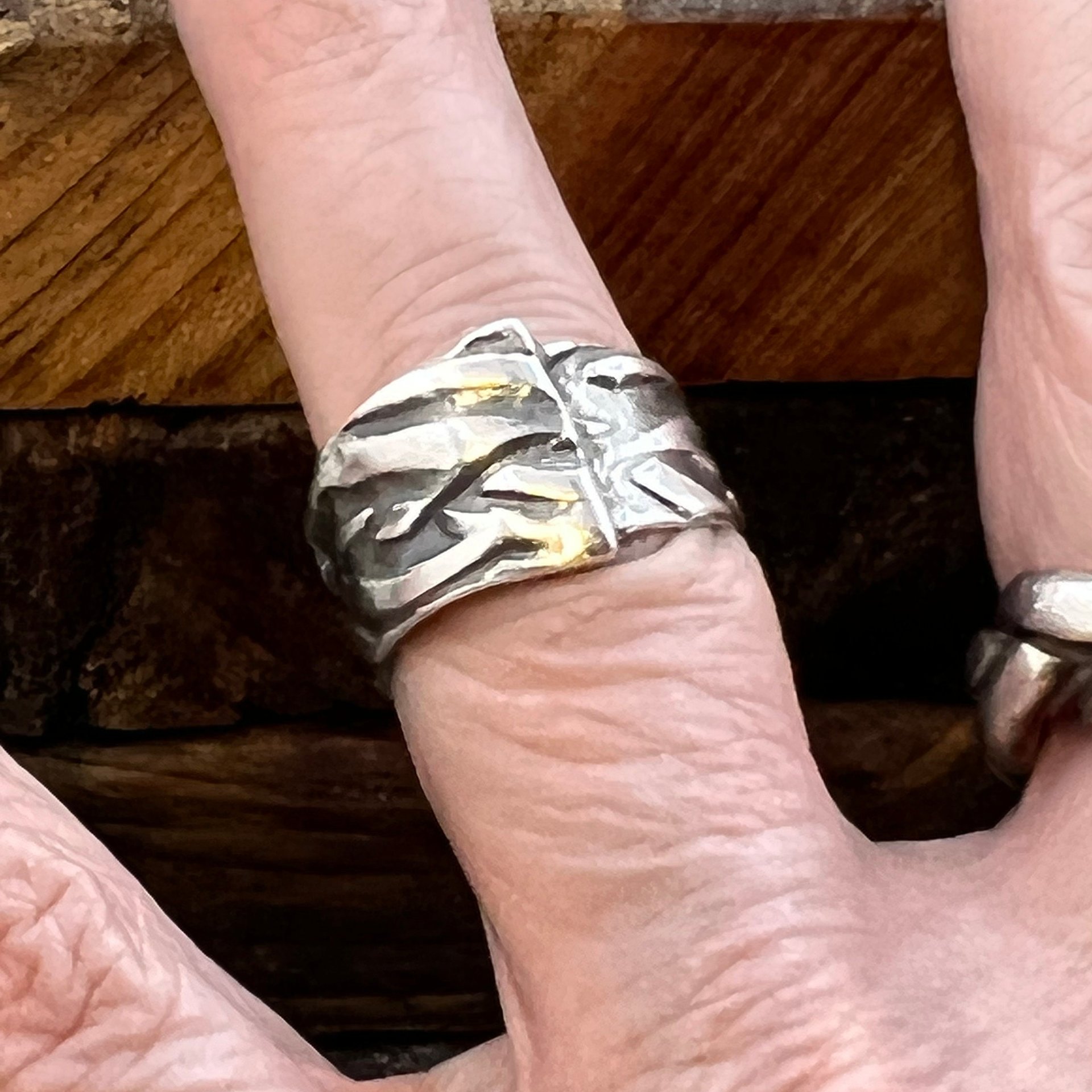Silver Braid Ring, Sterling Silver 960, Wrap Ring, Braided Texture Ring, Wide Band Rings, Hand Crafted Art Jewelry, One of Kind Jewelry