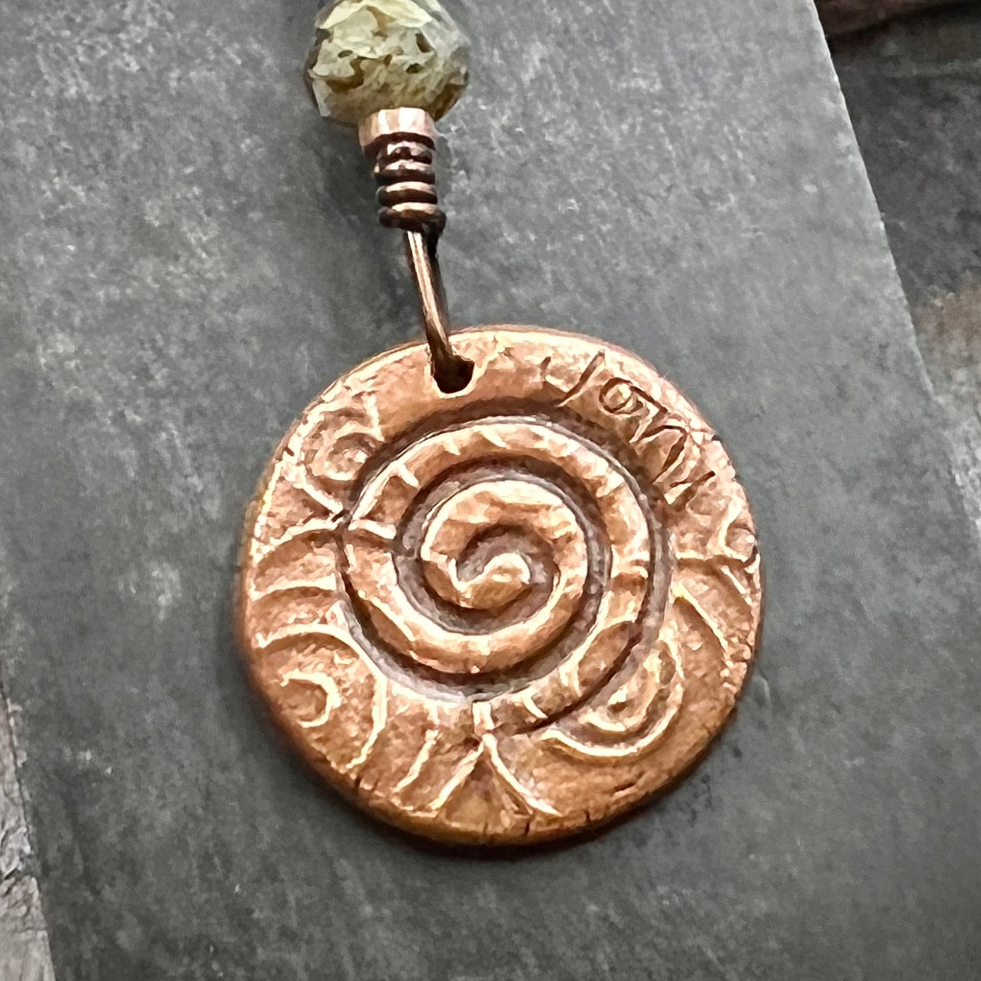 Copper Owl Charm, Wise Owl Necklace, Wax Seal Jewelry, Pagan Witch Pendant, Handmade Art Jewelry, Leather & Vegan Cords, Bird Lover Gift
