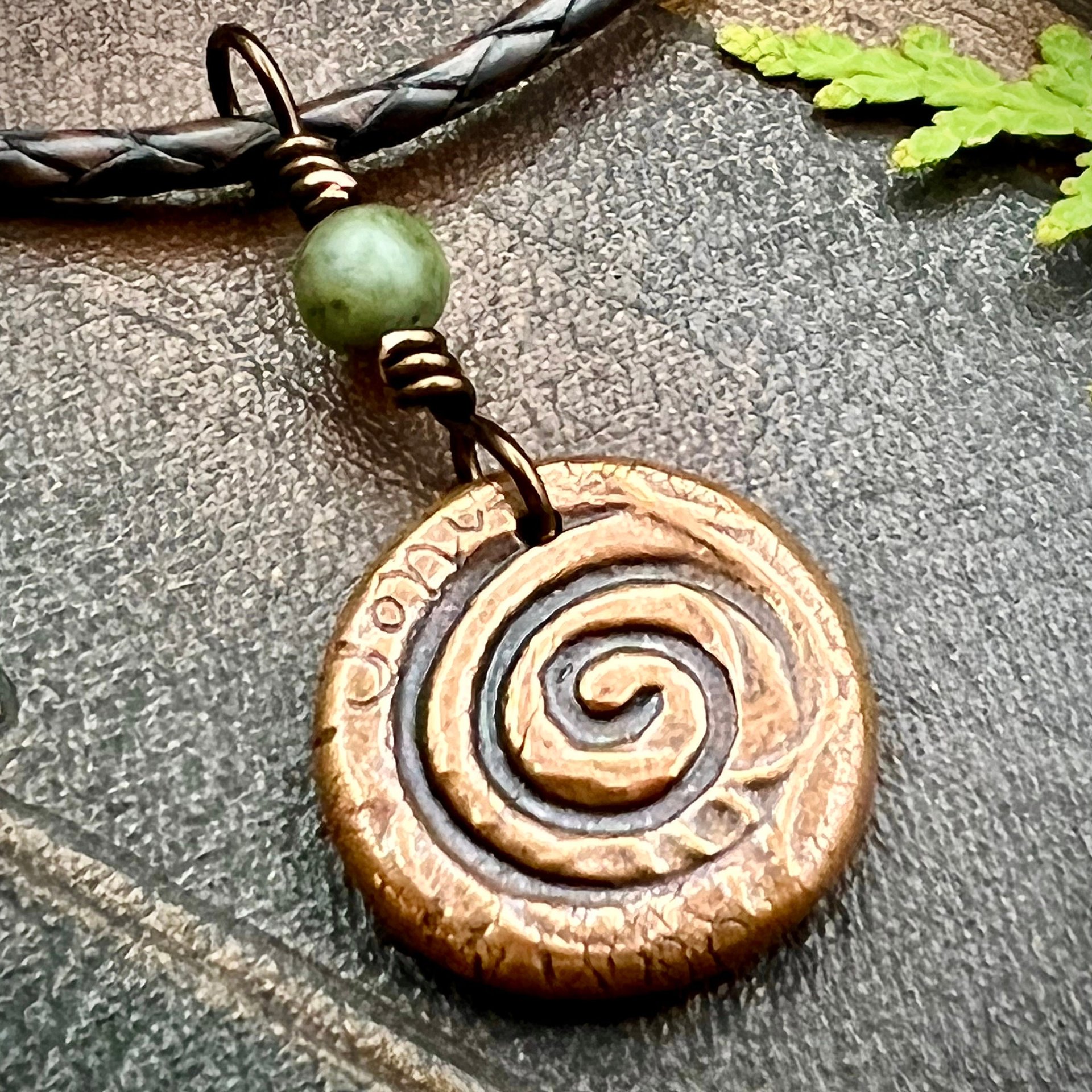 Raven Copper Wax Seal Charm, Irish Celtic Jewelry, Connemara Marble, Pagan Wicca Gifts, Celtic Goddess, Rhiannon Morrigan, Handmade Jewelry