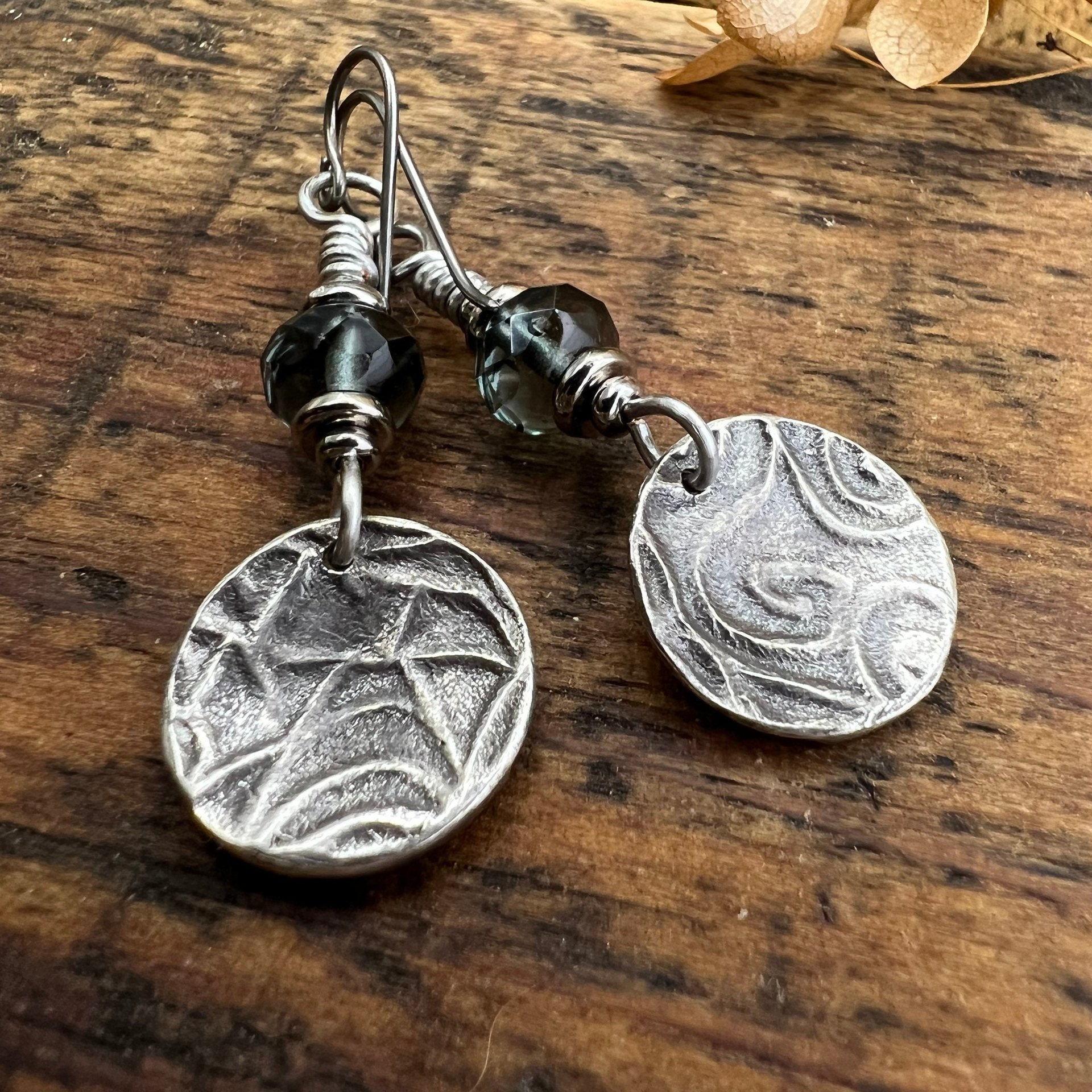 Sterling Silver Owl Earrings, Niobium Ear Wires, Hypoallergenic, Czech Glass Beads, Bird Jewelry, Night Flyers, Mystical Magical, Wise Owl