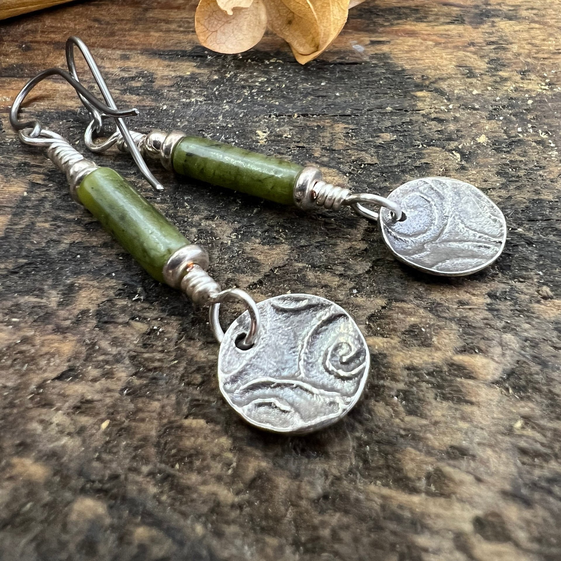 Shamrock Earrings, Connemara Marble, Irish Shamrock, Irish Celtic Jewelry, Clover Earrings, Sterling Silver, Silver and Green, Anniversary