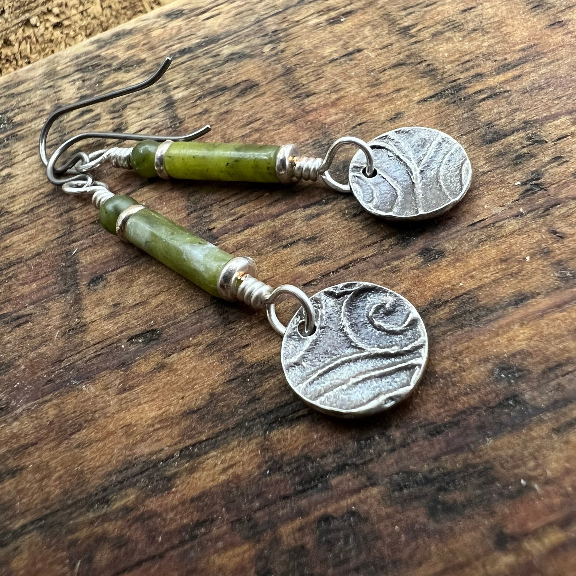 Shamrock Earrings, Connemara Marble, Irish Shamrock, Irish Celtic Jewelry, Clover Earrings, Sterling Silver, Silver and Green, Anniversary