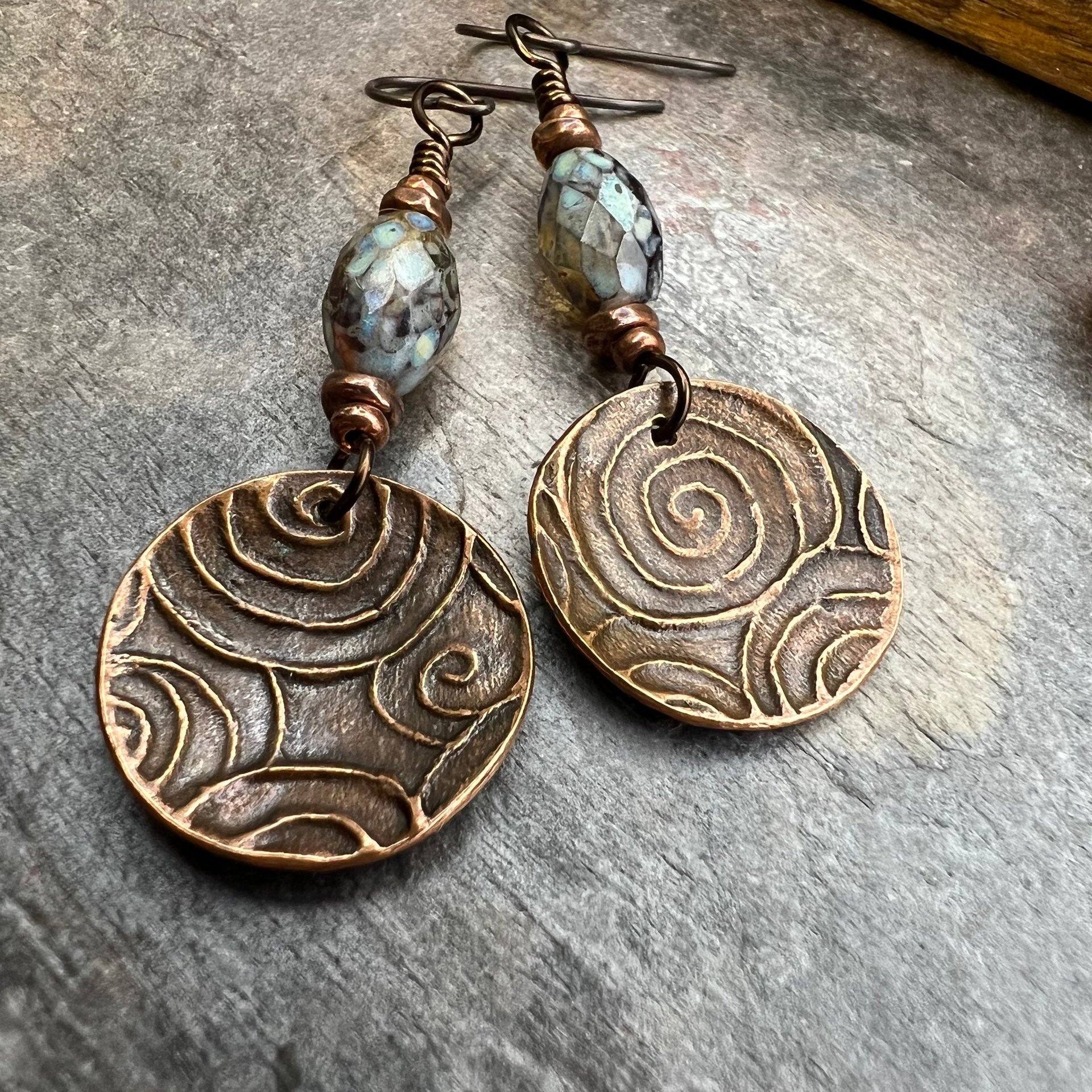 Tree of Life, Copper Patina Earrings, Irish Celtic Jewelry, Tree Branch Earrings, Celtic Tree of Life, Colorful Jewelry, Hypoallergenic