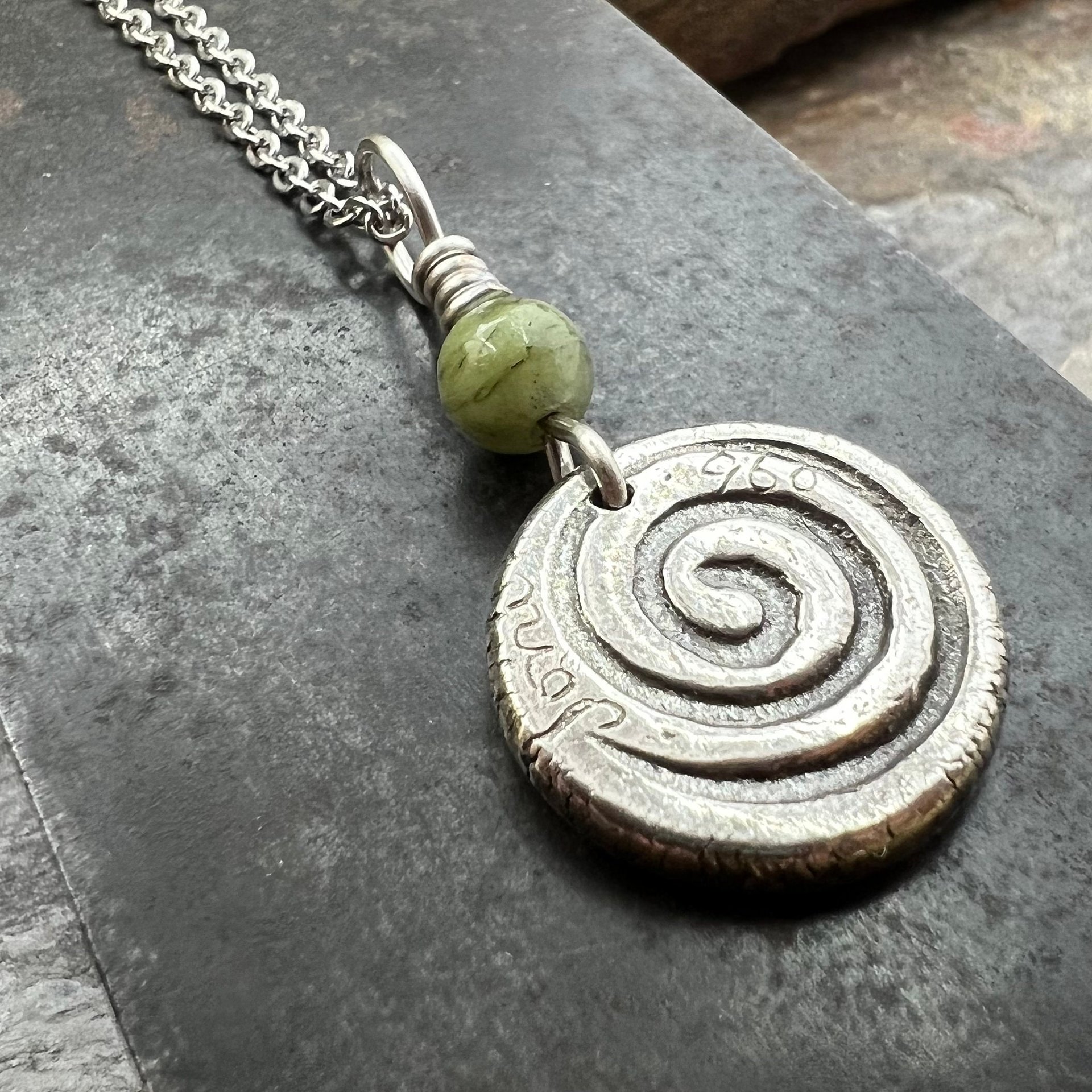 Trinity Knot, Triquetra, Sterling Silver, Wax Seal Charm, Connemara Marble, Irish Celtic Jewelry, Leather & Vegan Cords, Triple Goddess