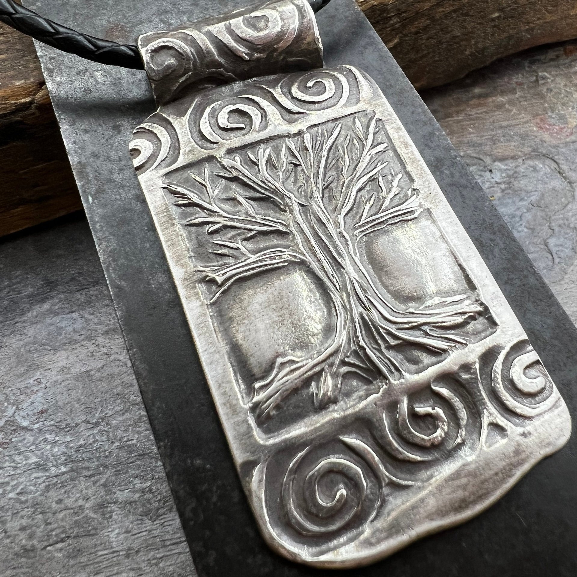 Tree of Life Pendant, Sterling Silver Tree Necklace, Irish Celtic Jewelry, Pagan Celtic Witch, Druid Sacred Trees, Celtic Spirals, Handmade