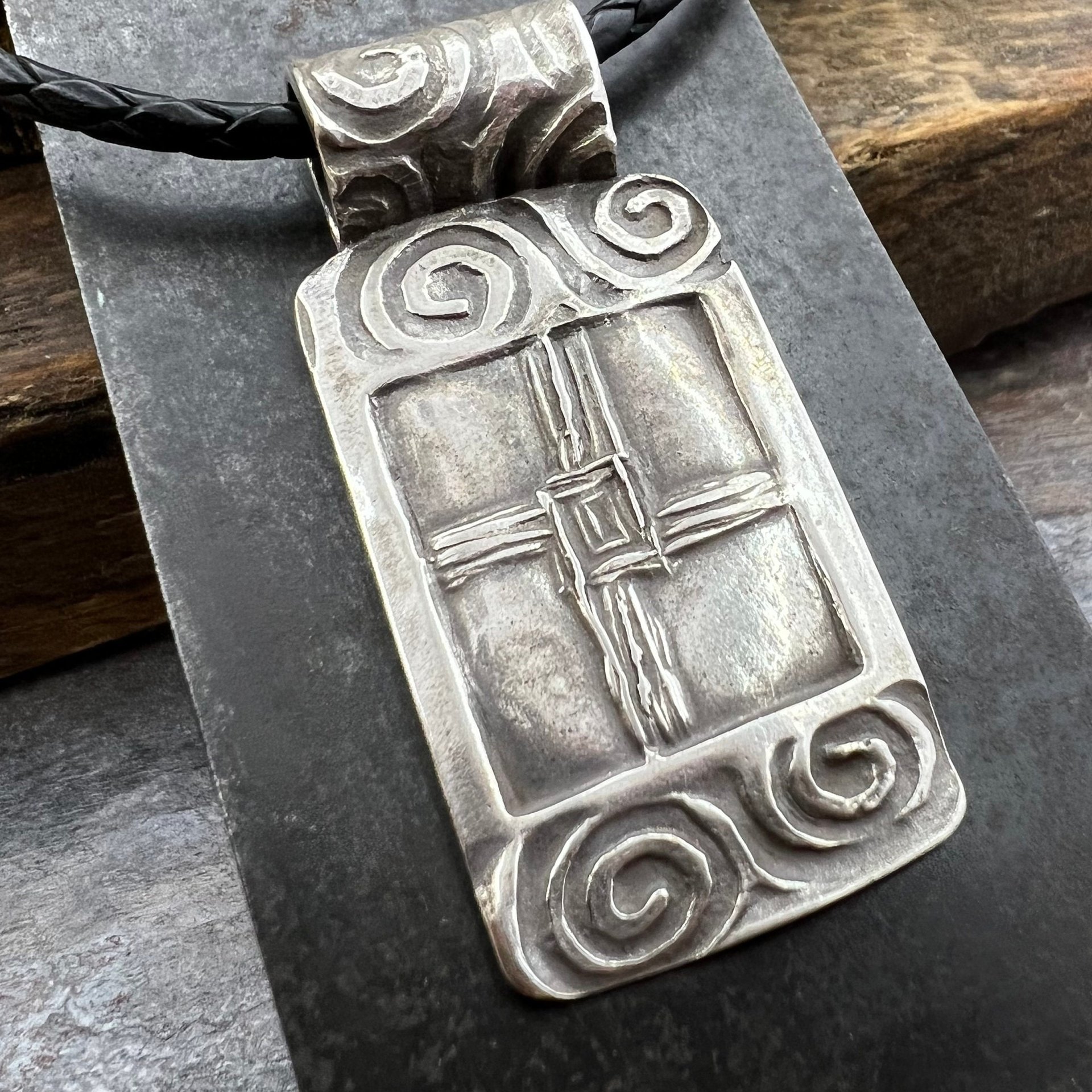 St. Brigid’s Cross, Sterling Silver Cross Necklace, Irish Celtic Jewelry, Pagan Celtic Witch, Celtic Spirals, Handmade Art Jewelry