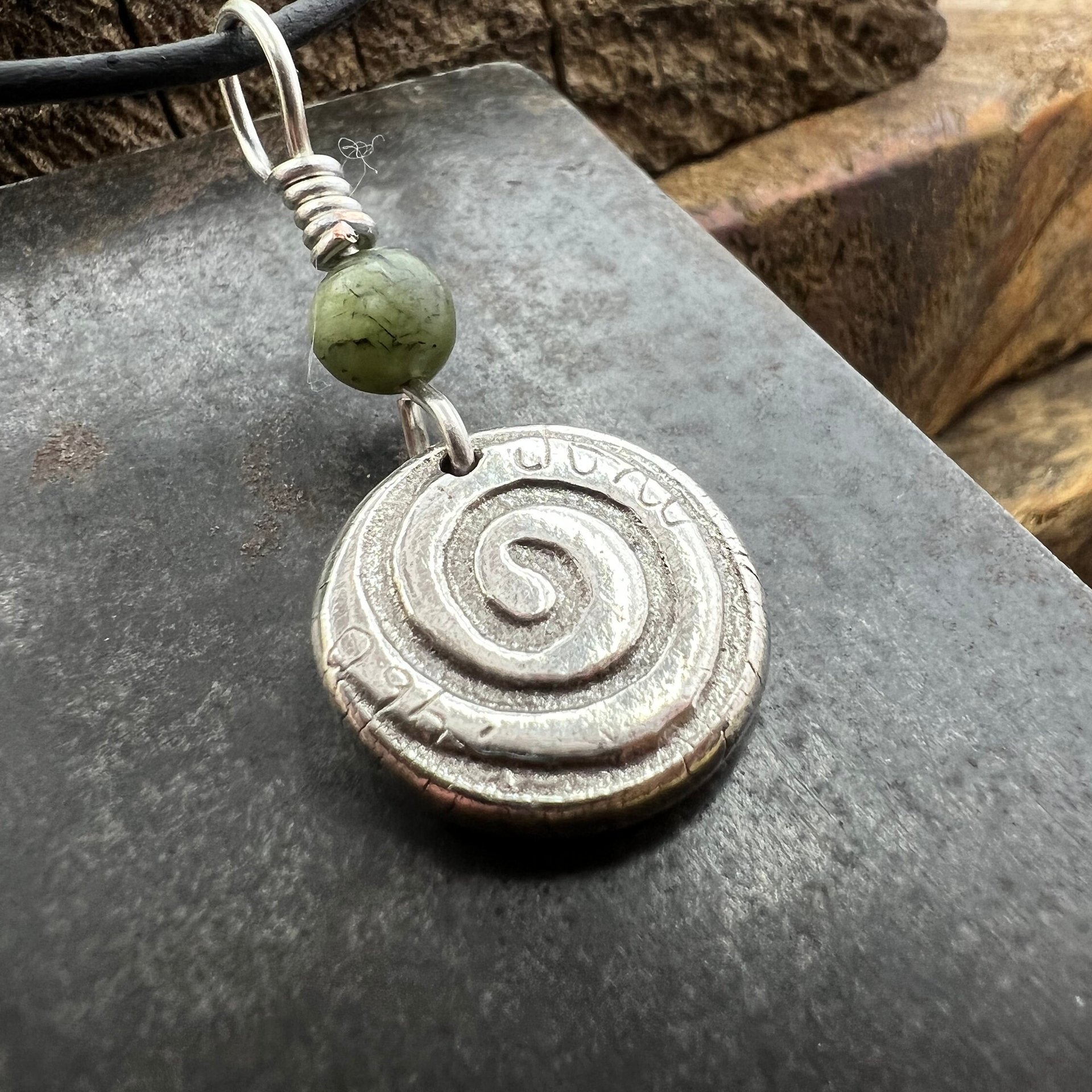Sterling Silver Shamrock, Clover Charm, Wax Seal Charm, Connemara Marble, Irish Celtic Jewelry, Irish Clover, Trinity, Handmade Jewelry
