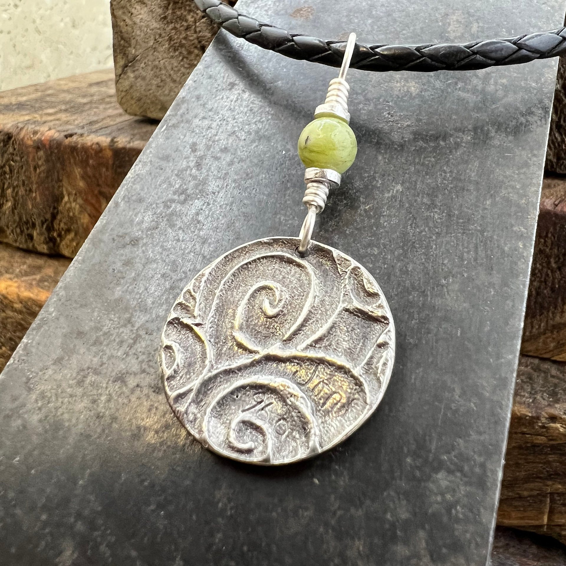 Celtic Heart Knot, Sterling Silver, Wax Seal Charm, Connemara Marble, Irish Celtic Jewelry, Pagan Art, Leather & Vegan Cords, Soul Harbor