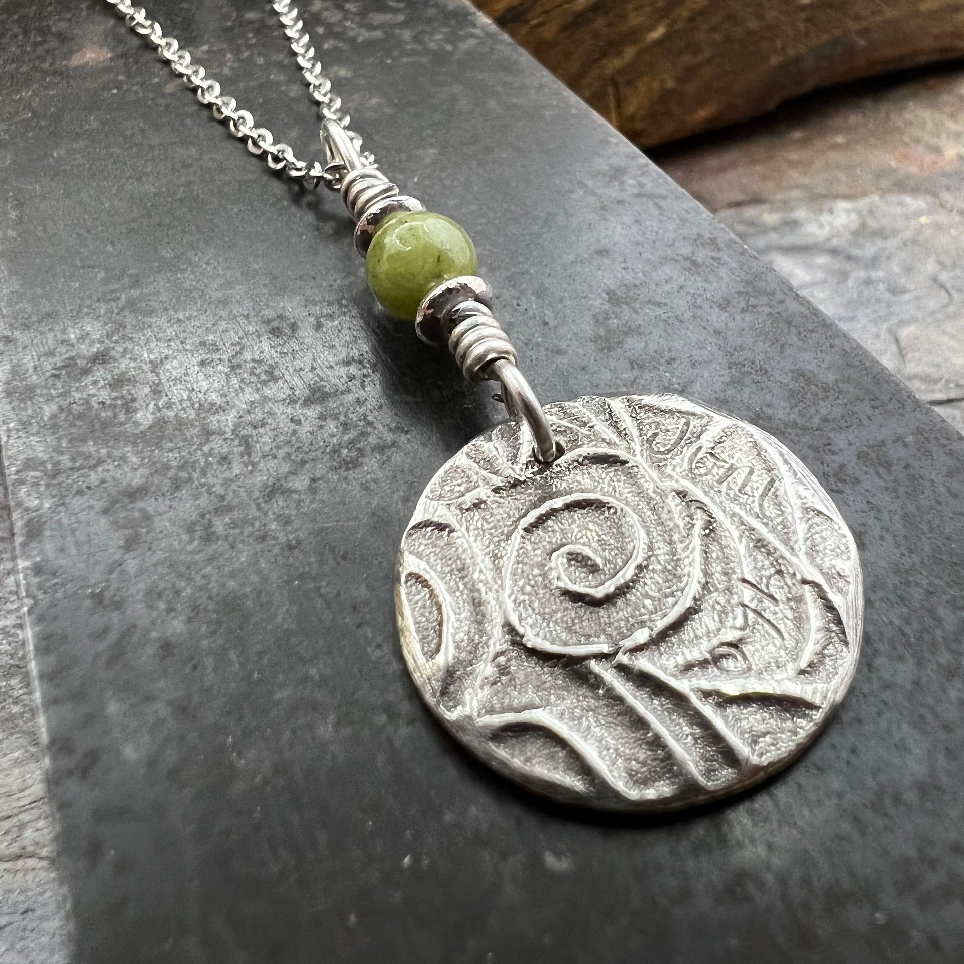 Tree of Life, Sterling Silver Charm, Connemara Marble, Silver Tree Necklace, Leather & Vegan Cords, Stainless Steel Chain, Earthy Nature