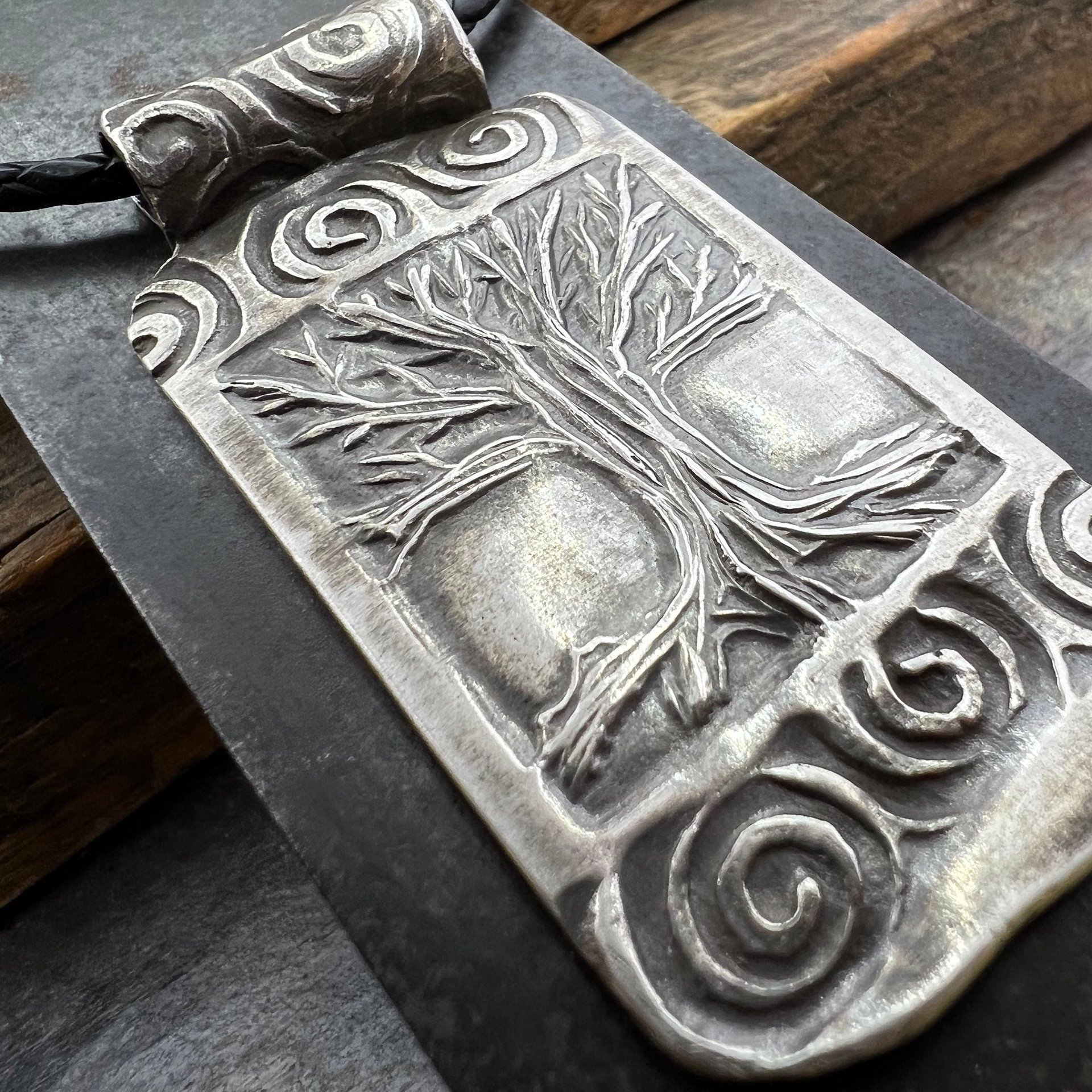 Tree of Life Pendant, Sterling Silver Tree Necklace, Irish Celtic Jewelry, Pagan Celtic Witch, Druid Sacred Trees, Celtic Spirals, Handmade