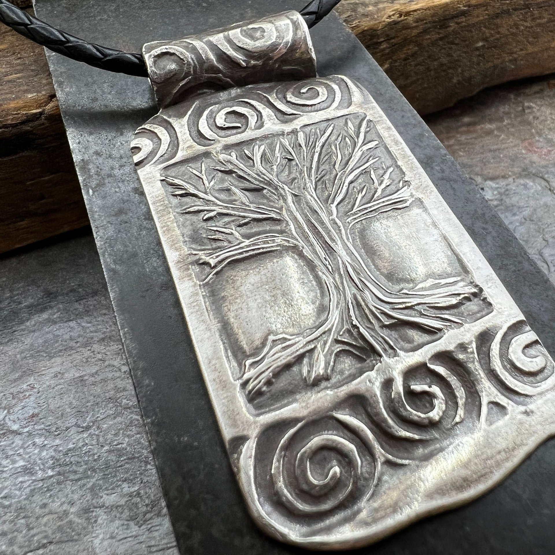 Tree of Life Pendant, Sterling Silver Tree Necklace, Irish Celtic Jewelry, Pagan Celtic Witch, Druid Sacred Trees, Celtic Spirals, Handmade