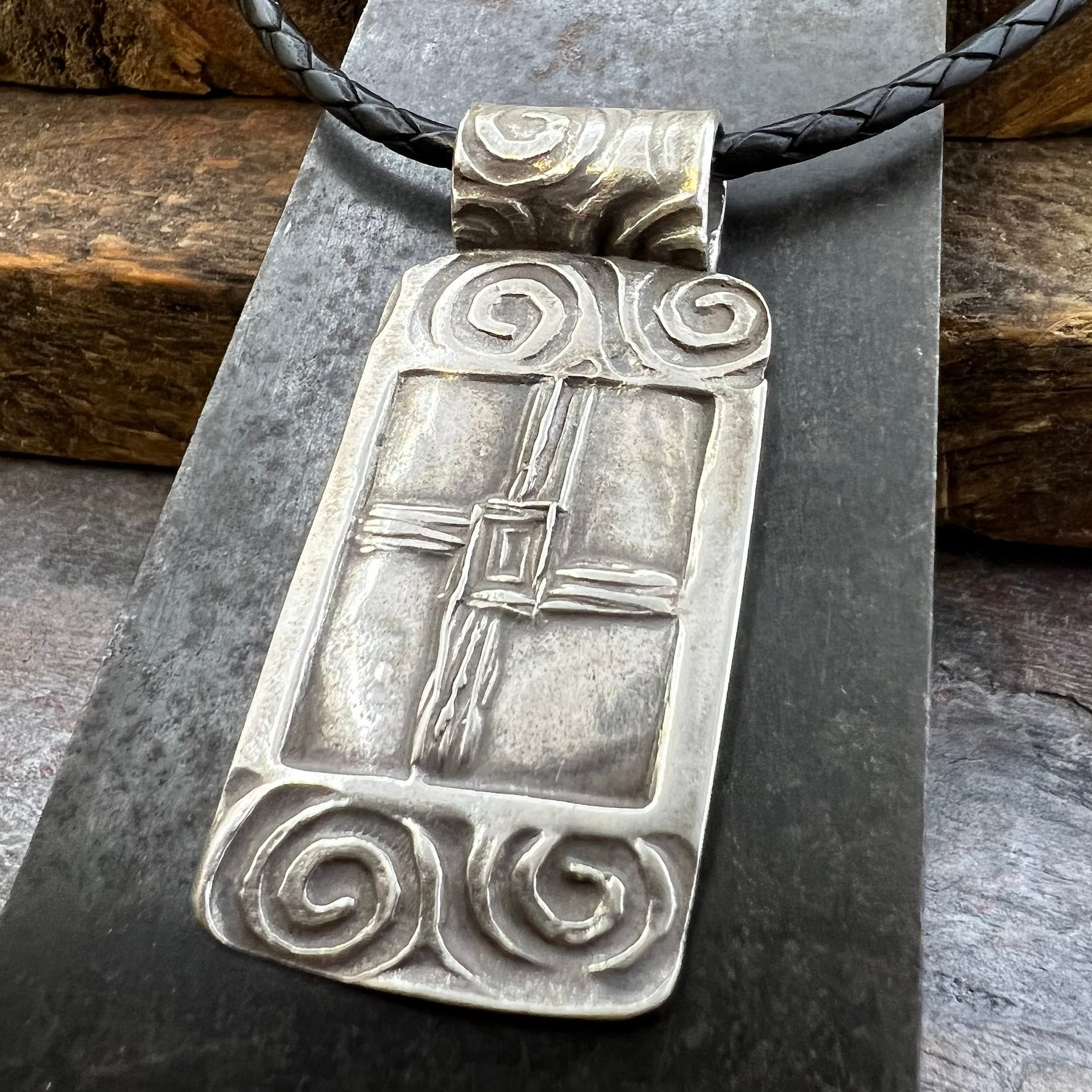 St. Brigid’s Cross, Sterling Silver Cross Necklace, Irish Celtic Jewelry, Pagan Celtic Witch, Celtic Spirals, Handmade Art Jewelry