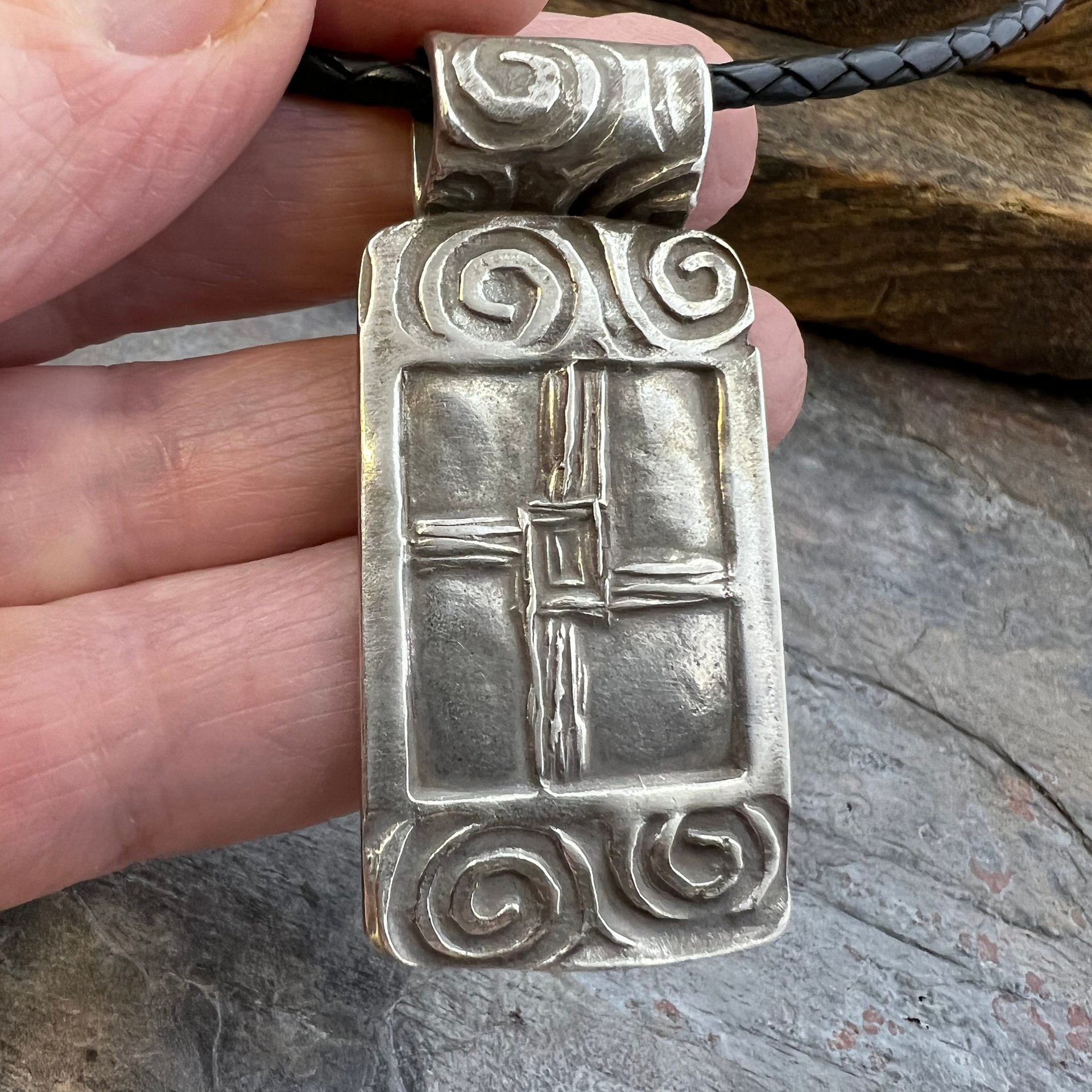 St. Brigid’s Cross, Sterling Silver Cross Necklace, Irish Celtic Jewelry, Pagan Celtic Witch, Celtic Spirals, Handmade Art Jewelry
