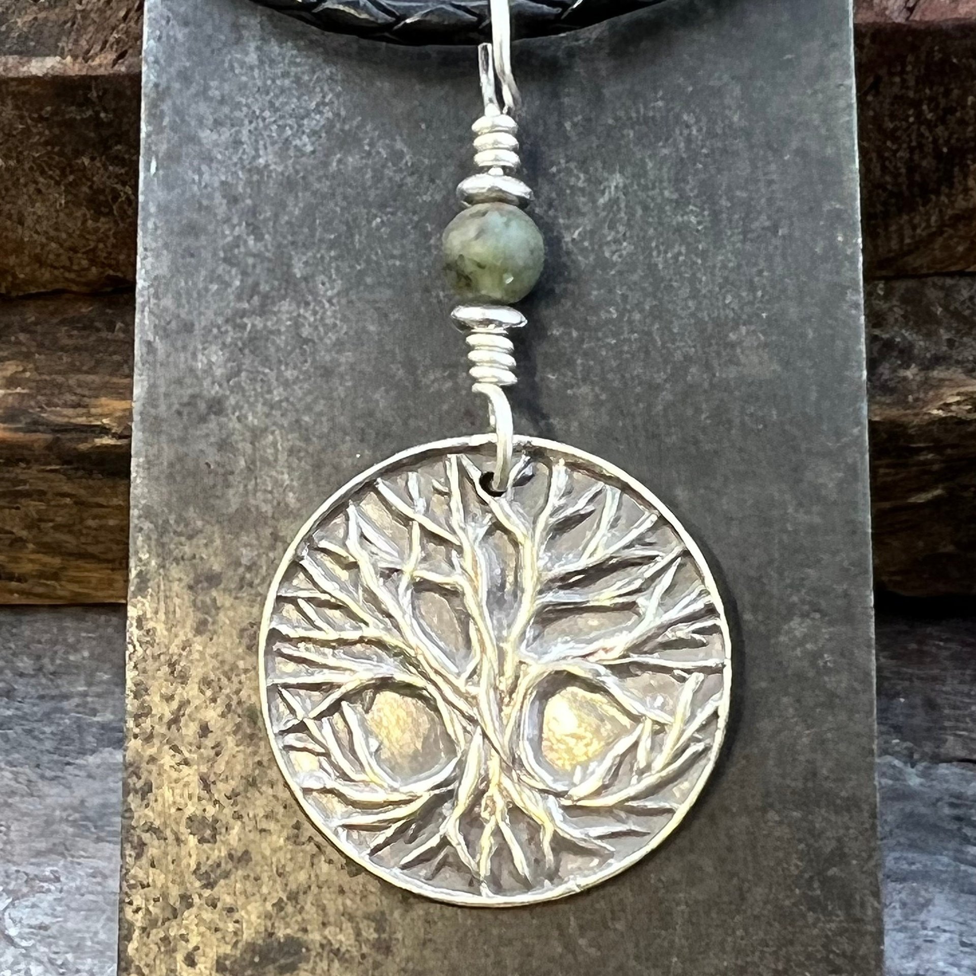 Celtic Tree of Life Pendant, Sterling Silver, Connemara Marble, Sacred Celtic Trees, Irish Celtic Spirals, Druid Dryad, Crann Bethadh, Witch