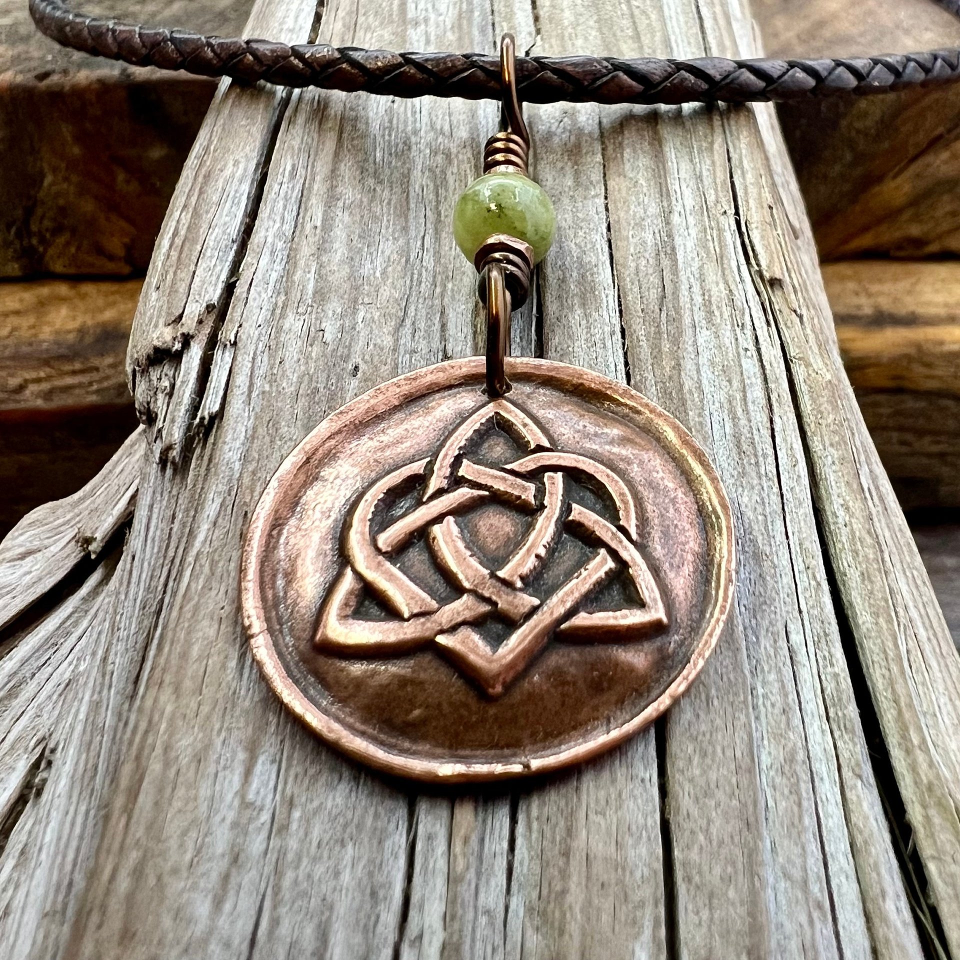 Celtic Love Knot, Copper Heart Trinity Knot Charm, Connemara Marble, Wax Seal Charm, Irish Celtic Jewelry, Soul Mate, Infinity, Eternity