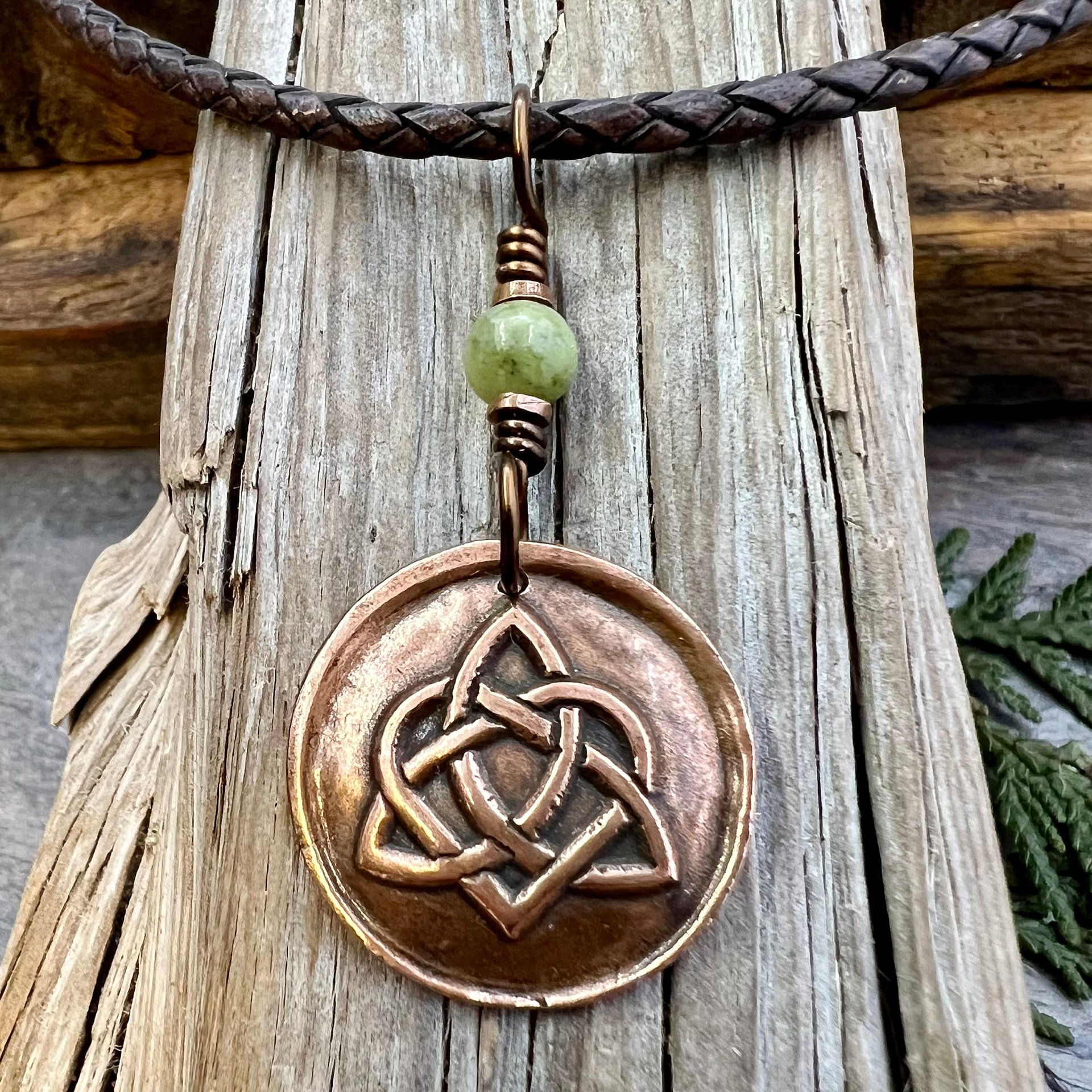 Celtic Love Knot, Copper Heart Trinity Knot Charm, Connemara Marble, Wax Seal Charm, Irish Celtic Jewelry, Soul Mate, Infinity, Eternity