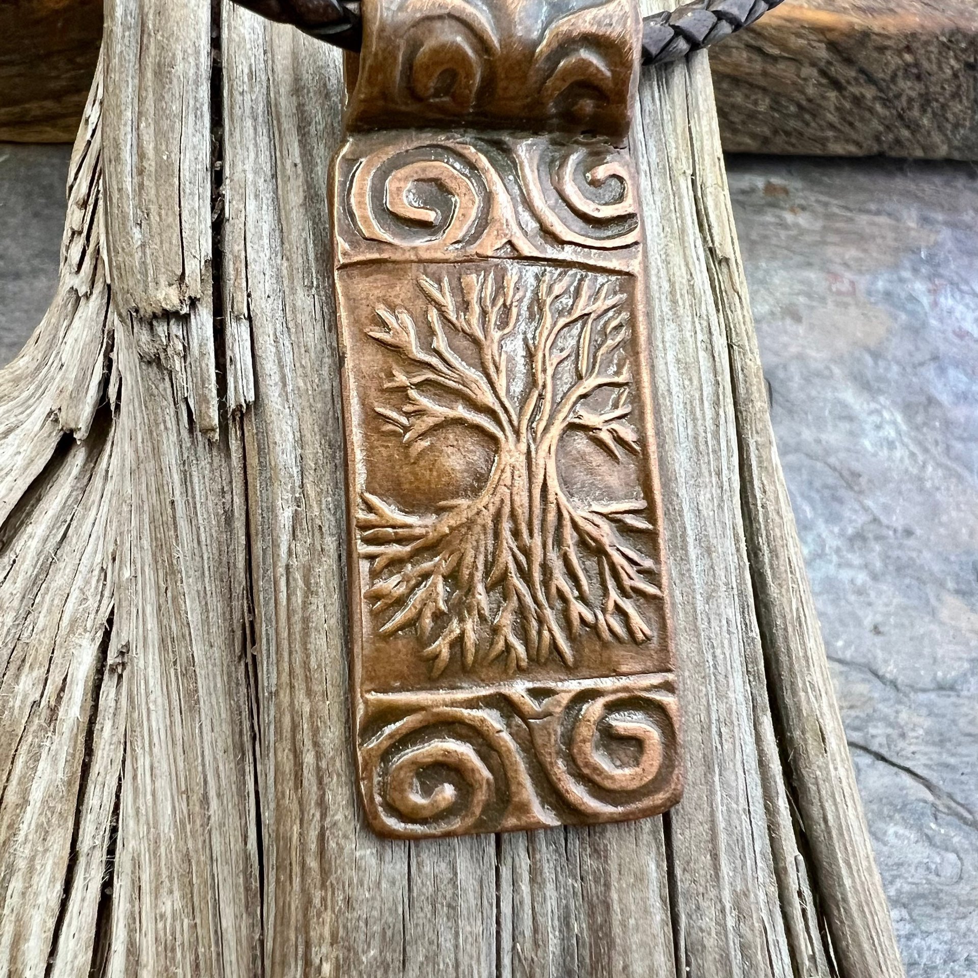 Celtic Tree of Life, Copper Pendant, Irish Celtic Spirals, Hand Carved, Crann Bethadh, Soul Harbor Jewelry, Handmade Art, Celtic Witch Pagan