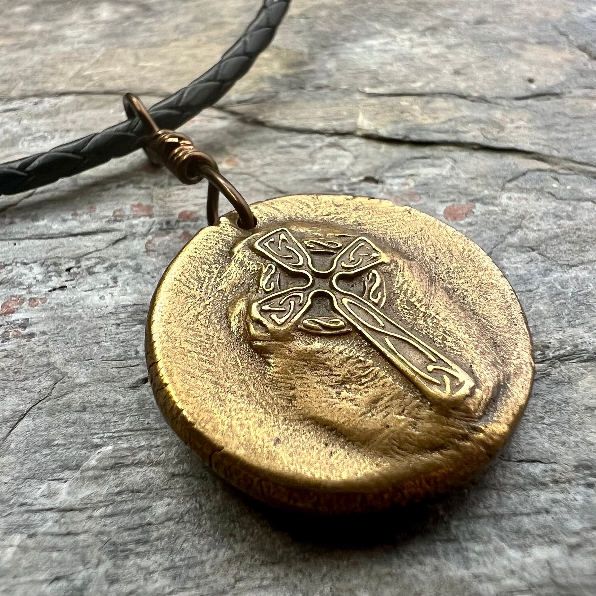 Anchor Charm, Bronze Necklace, Nautical Sailing Sea, Protection Guidance Talisman, Men Women Unisex Jewelry, Rustic Seaworn, Handmade Art