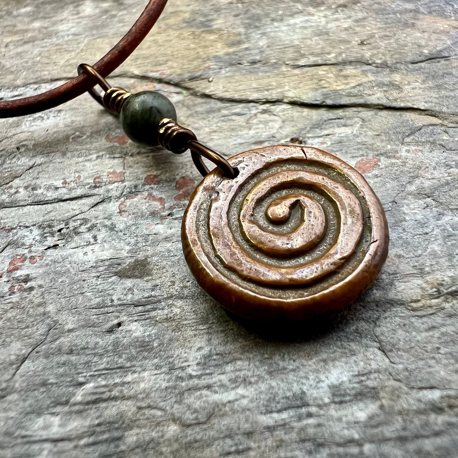Copper Claddagh Charm, Wax Seal Charm, Kilkenny Marble, Irish Celtic Jewelry, Pagan, 7th Anniversary, Love, Friendship, Loyalty, Handmade